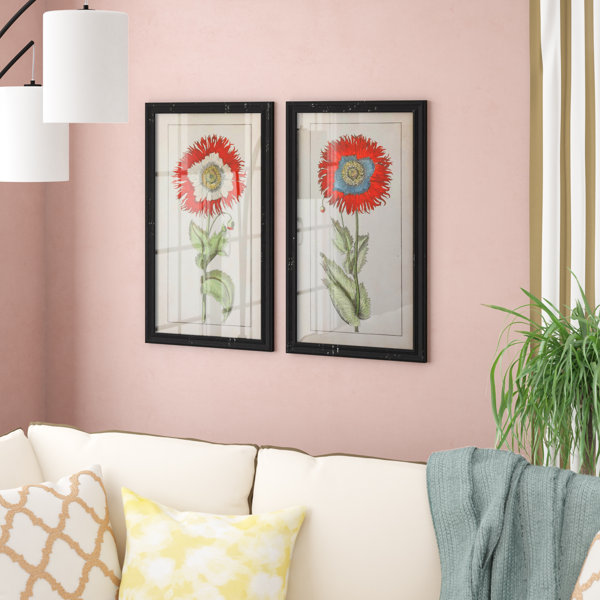 Bay Isle Home Single Flowers 2 Piece Picture Frame Painting