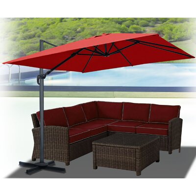 Klass Hanging Patio 10 Square Cantilever Umbrella Bayou Breeze Fabric Color Henna