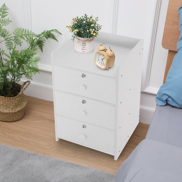 Ebern Designs Dorothie 3 Drawer Bedside Table | Wayfair.co.uk