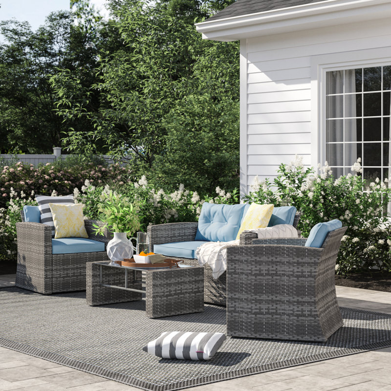 Rawtenstall 4 Piece Sofa Set with Cushions