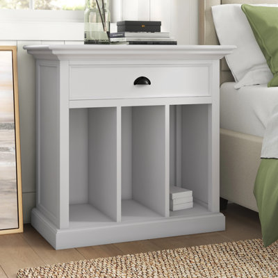 Avelar 1 - Drawer Solid Wood Nightstand in Classic White