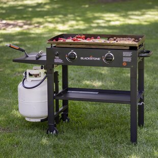 Black Perfect Take Along Grill Accessories for Outdoor Cooking and Camping Blackstone Universal Griddle Stand with Adjustable Leg and Side Shelf Made to fit 17” or 22” Propane Table Top Griddle 