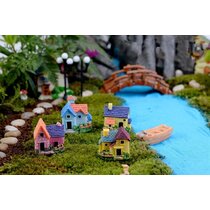 4 Miniature Dollhouse Fairy Garden Micro Paysage Sun Hat Girl Decor 