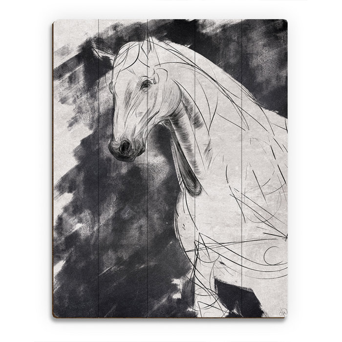 Click Wall Art Sketchy Horse Base Graphic On Wood Wayfair Sketchy Horse Base Graphic Art On Wood