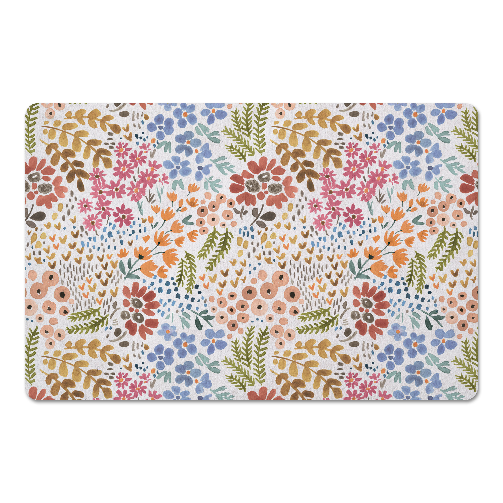 Red Barrel Studio® Floral Kitchen Mat | Wayfair