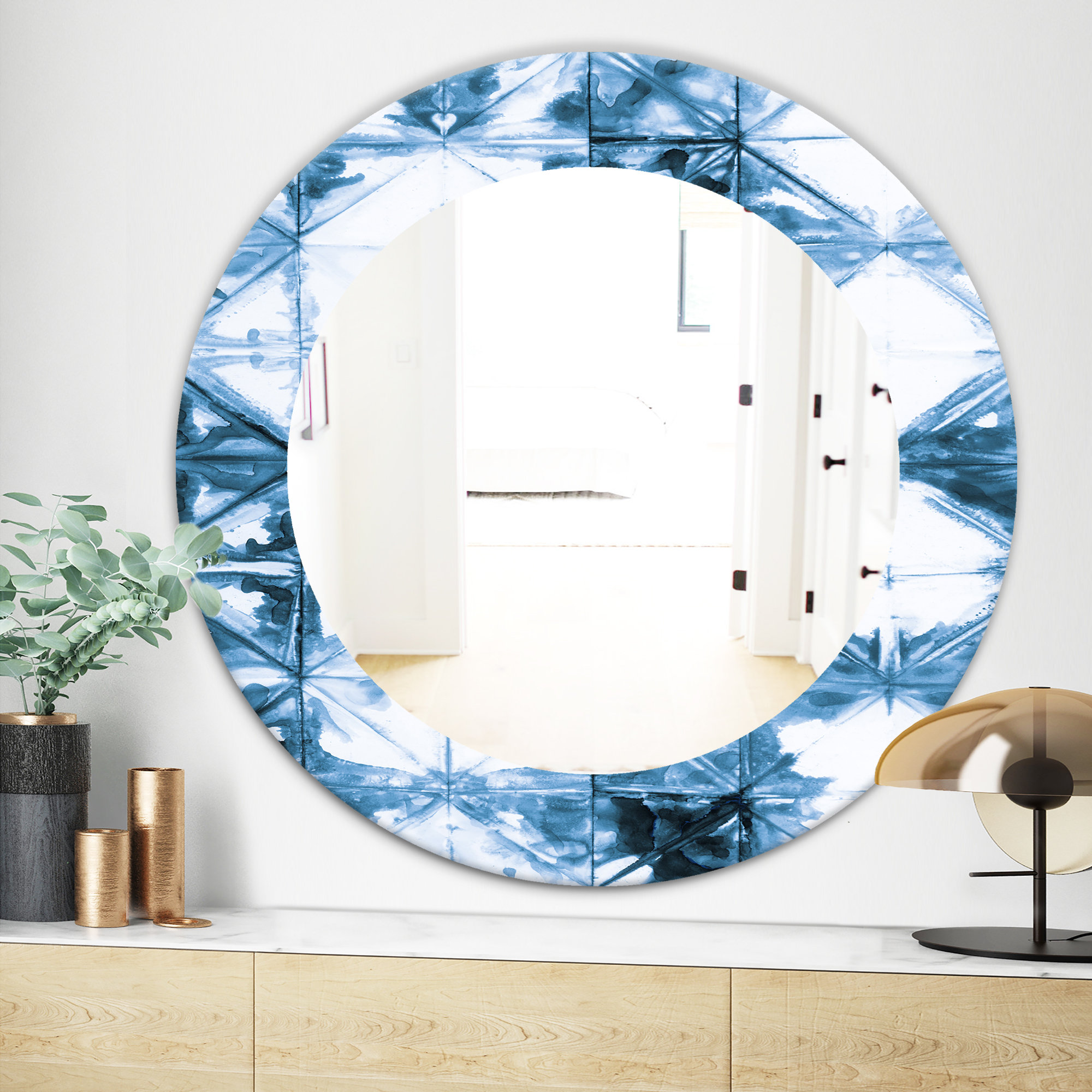 East Urban Home Geometrical I Mid Century Wall Mirror Wayfair