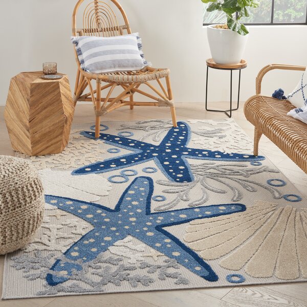 ALAZA Underwater Coral Reef Sea Turtle Dolphin Whale Octopus Area Rug Rugs for Living Room Bedroom 7' x 5' 