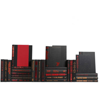 Booth Williams Authentic Decorative Books Custom Set Modern Black And Red Accented Books Set Of 30 Wayfair