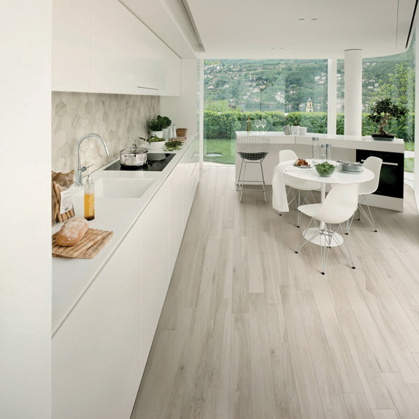 Qdisurfaces Abete 10 X 40 Porcelain Wood Look Tile In Light Tan Gray Wayfair X 40 Porcelain Wood Look Tile