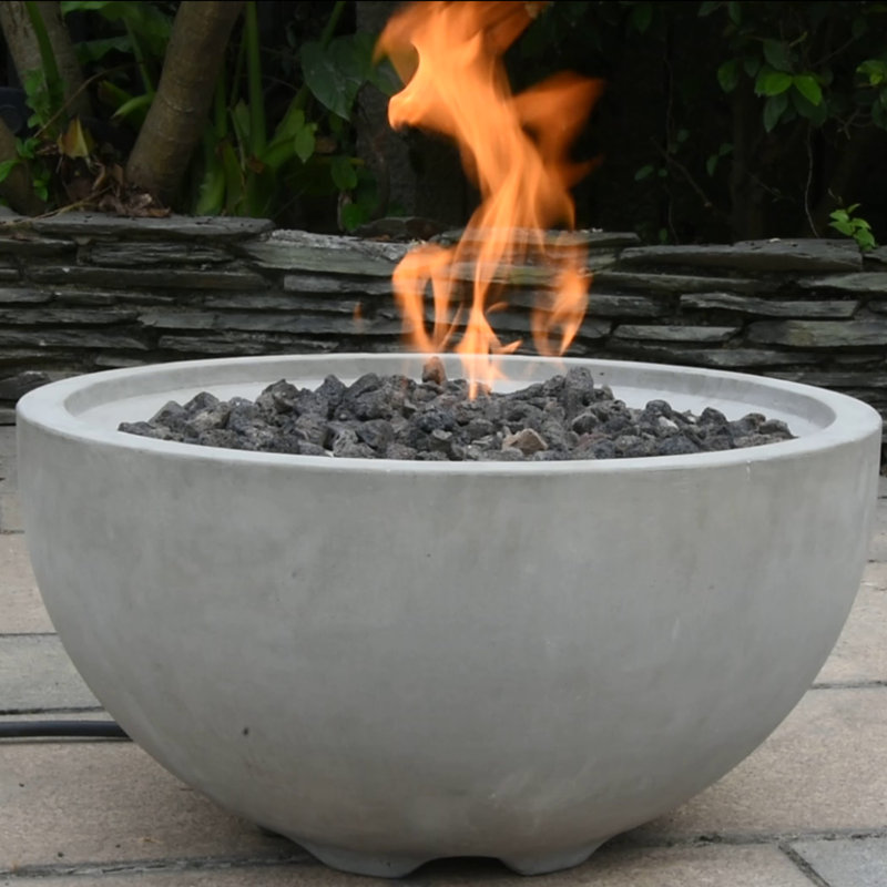 Latitude Run Aswaldi Concrete Natural Gas Fire Pit Reviews Wayfair