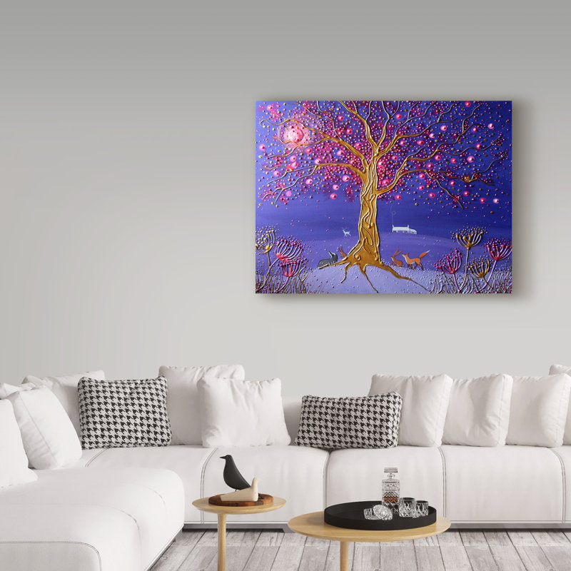 Trademark Art Blood Moon Magic Watercolor Painting Print On Wrapped Canvas Wayfair