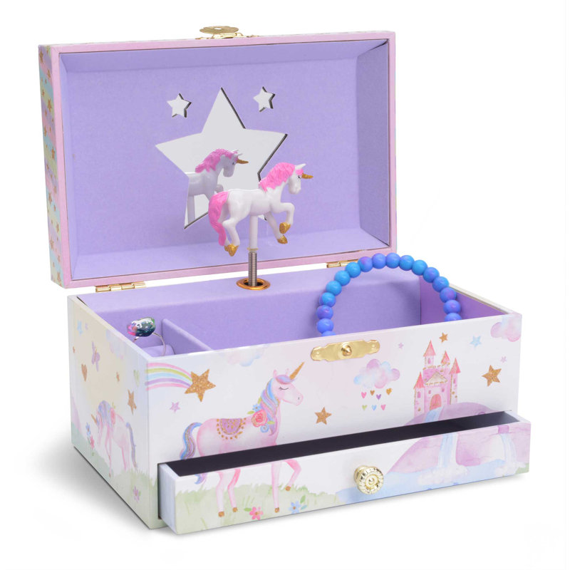 Harriet Bee Rainbow Glitter Unicorn Musical Jewelry Box Reviews Wayfair