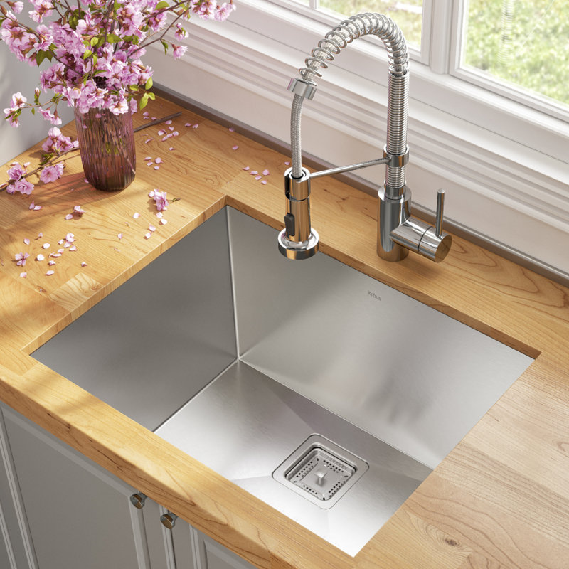 Kraus Pax 24 L X 19 W Undermount Kitchen Sink With Faucet And