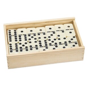 5 Pieces Boardgame Company School Domino with Wooden Box 15 x 5 x 3 cm 