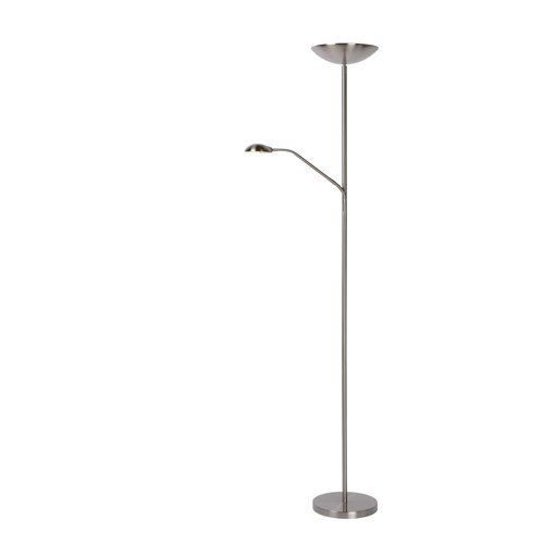 Zenith 180cm LED Torchiere Floor Lamp Lucide Base Colour: Matt brushed nickel