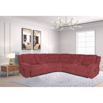 Latitude Run Antima 94 5 Wide Symmetrical Reclining Corner Sectional With Ottoman Wayfair