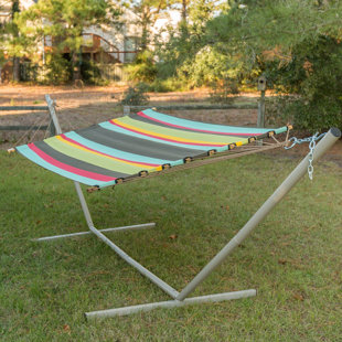 Go to store & view more images Josie Stripe Double Tree Hammock by Freeport Park