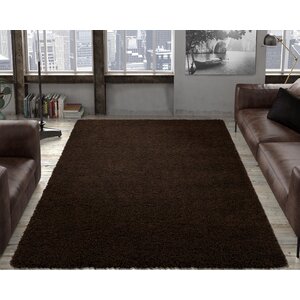 Ultimate Shaggy Dark Brown Solid Area Rug