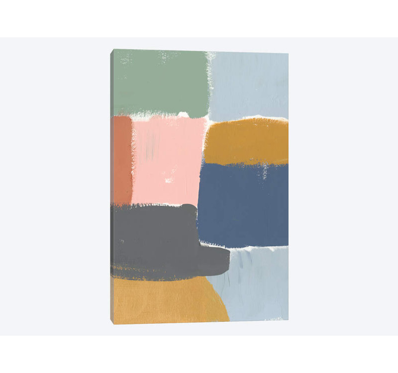 East Urban Home Muted Color Block I Print On Canvas Wayfair