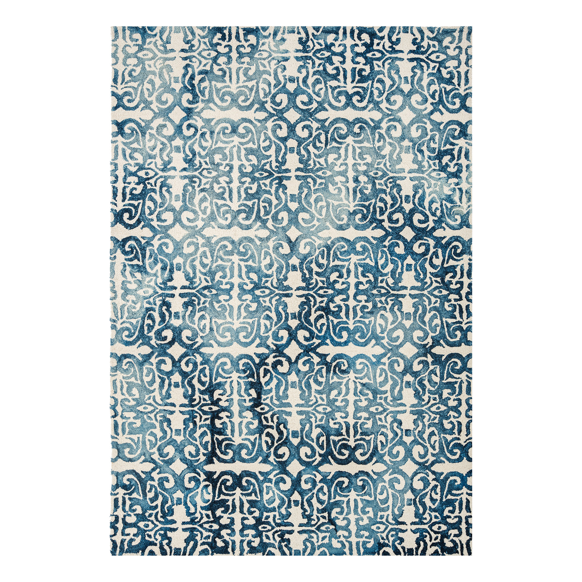 Canora Grey Jaida Handwoven Wool Blue Rug Wayfair.co.uk