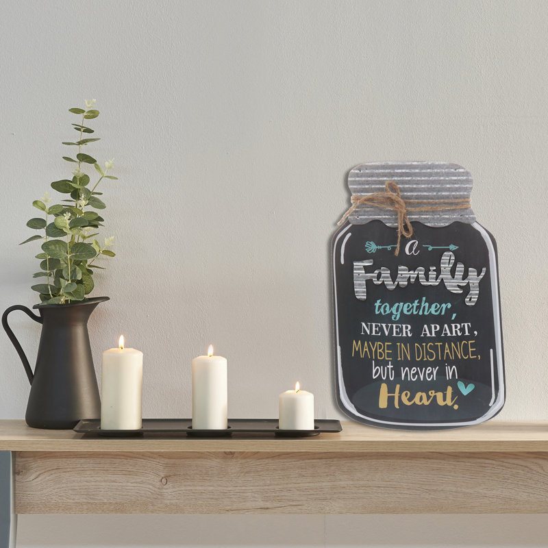 Gracie Oaks Family Together Never Apart Mason Jar Wall Decor Reviews