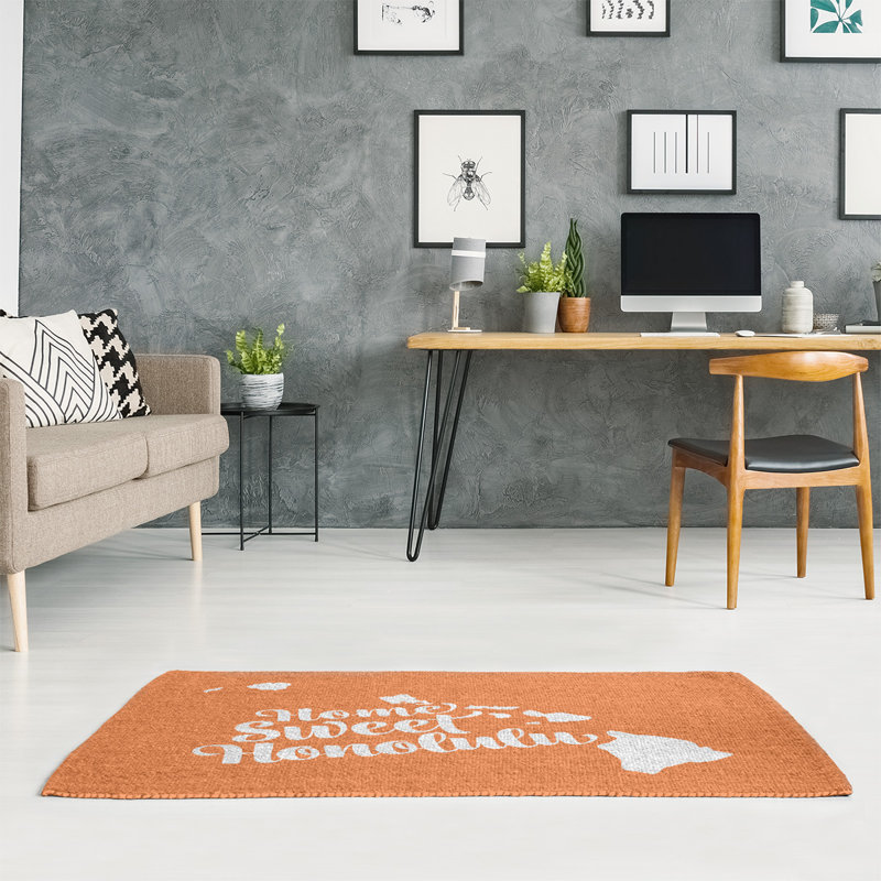 East Urban Home Honolulu Hawaii Orange Area Rug Wayfair Ca Honolulu Hawaii Orange Area Rug