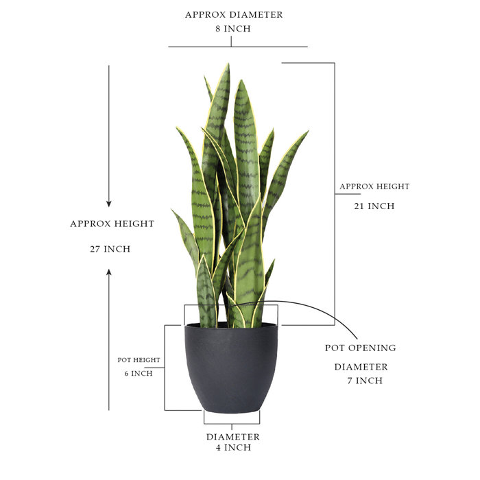 Orren Ellis 27'' Faux Snake Plant in Pot & Reviews | Wayfair