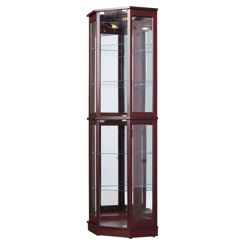 Andover Mills Woolsey Lighted Corner Curio Cabinet Reviews Wayfair