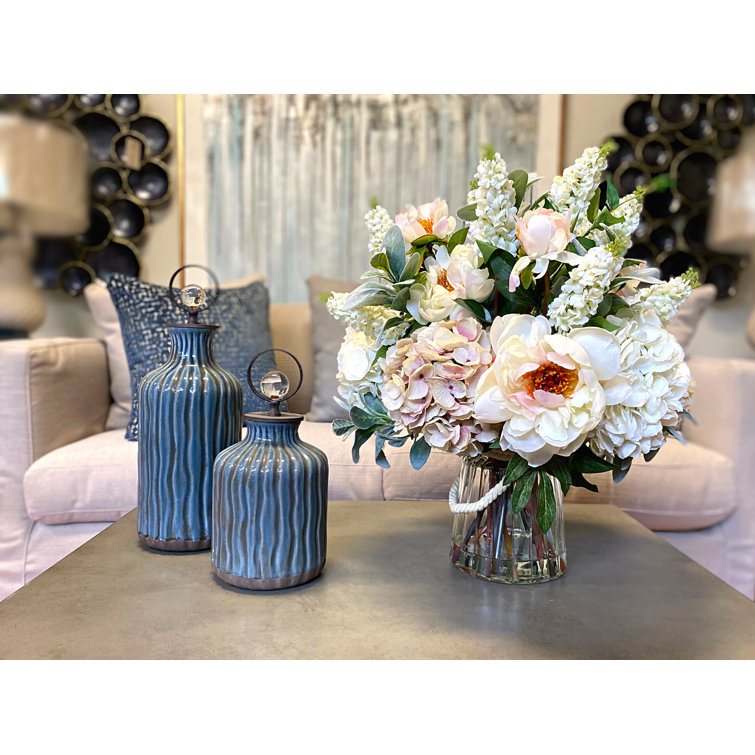 weddings,lounge GIFT cream flowers & glass vase & prelit 5 twigs 30 lights 