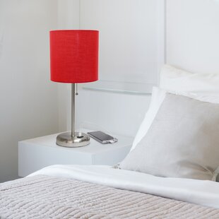 small red table lamp
