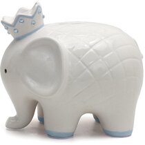 Details about   Glossy Ceramic Swirly Pink Elephant Piggy Bank 8" L 4.5" H Missing Stopper 