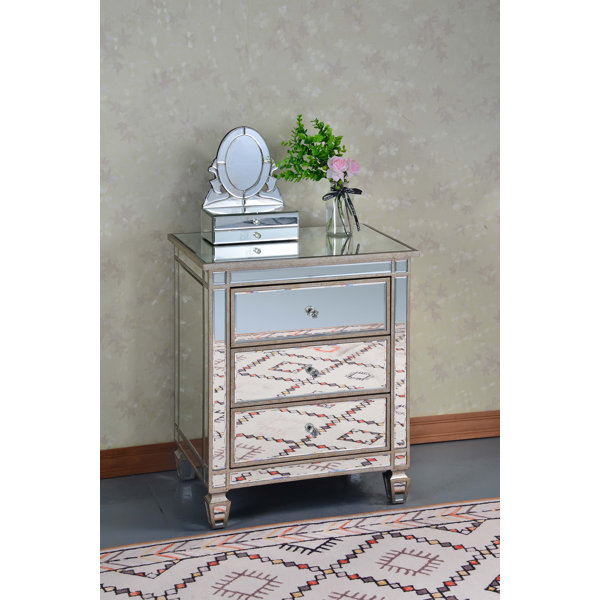 Antique Mirrored Nightstand Wayfair Ca