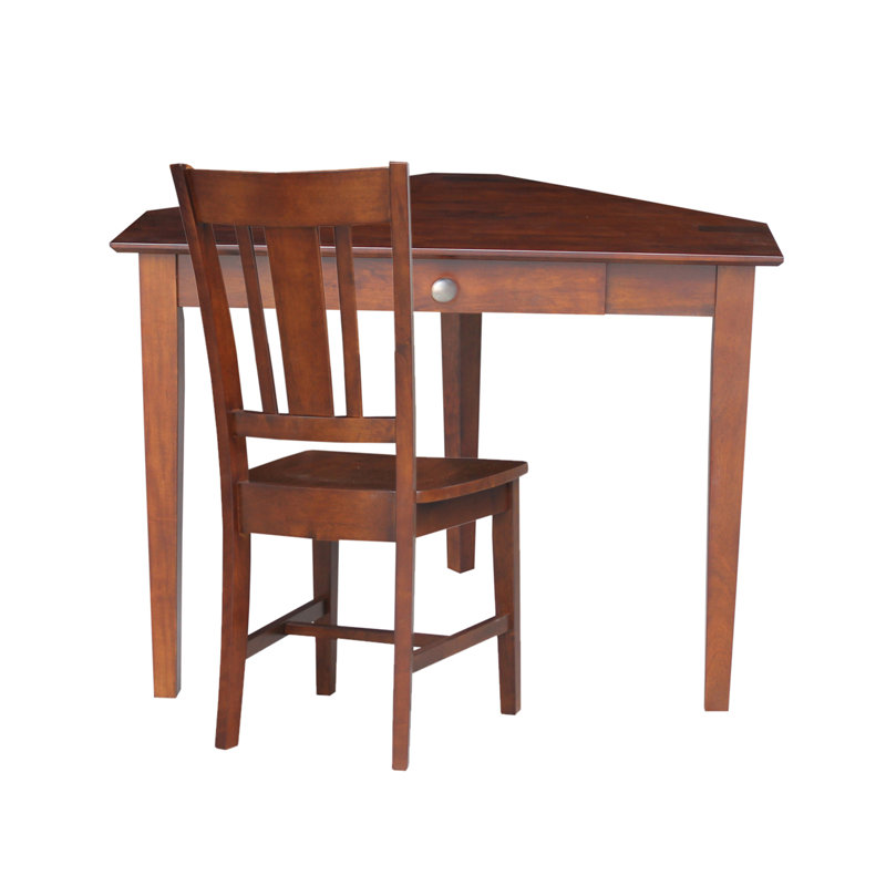 Darby Home Co Bovingdon Solid Wood Corner Desk With Optional Chair