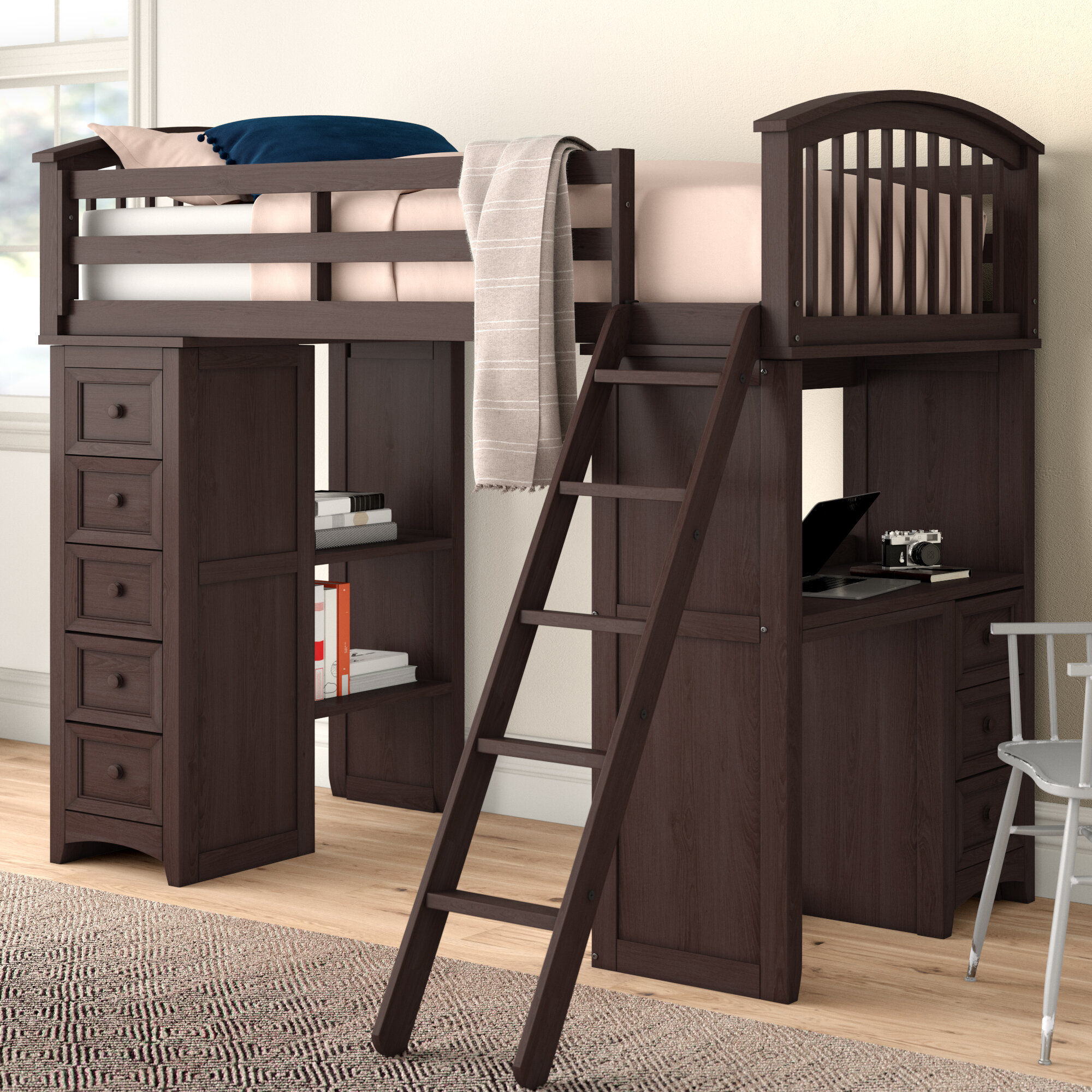 Three Posts Baby Kids Nickelsville Student Twin Bed With Drawers