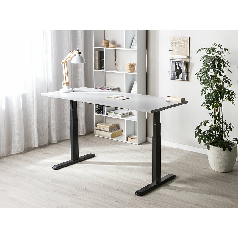 Beliani Height Adjustable Standing Desk Wayfair Co Uk