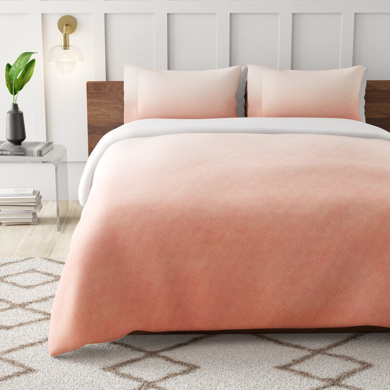 Mercury Row Aurianna Peach Ombre Duvet Cover Set Wayfair