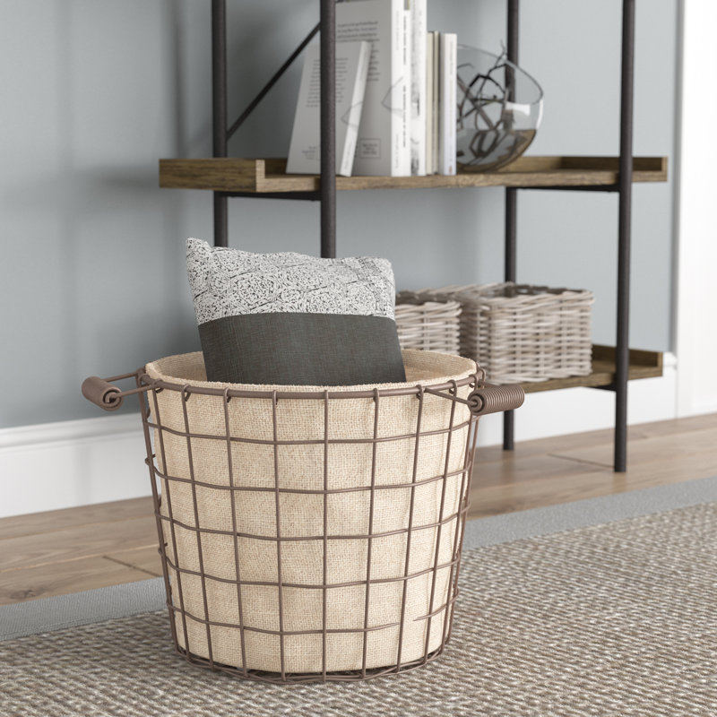 August Grove 10" Rustic Farmhouse Wire Bushel Basket & Reviews Wayfair