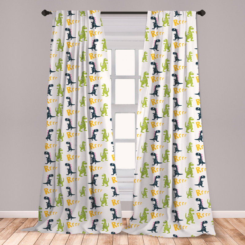 East Urban Home Everest Dinosaur Party Room Darkening Rod Pocket Curtain Panels Reviews Wayfair