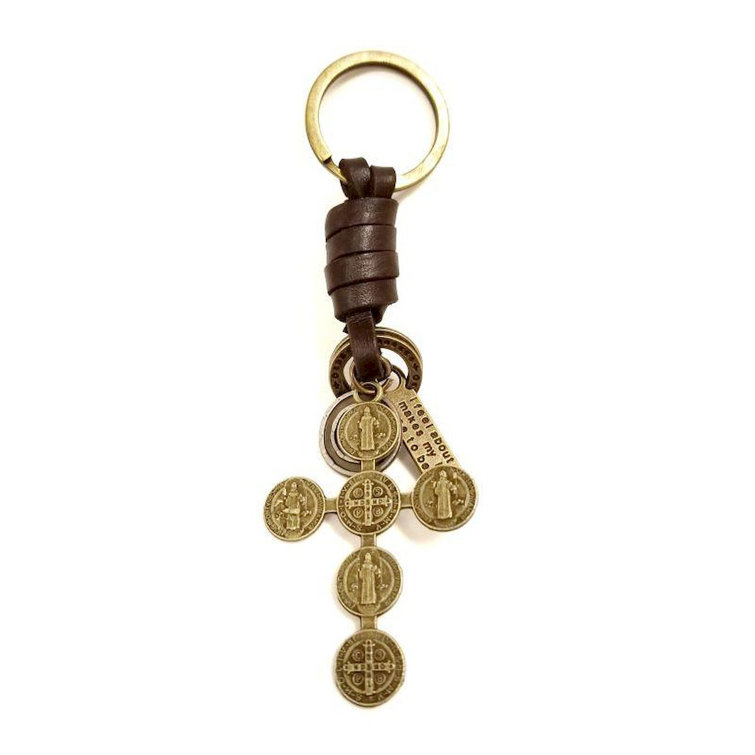 MDR Trading Inc. Antique Finish Saint Benedict Medallion Key Chain ...