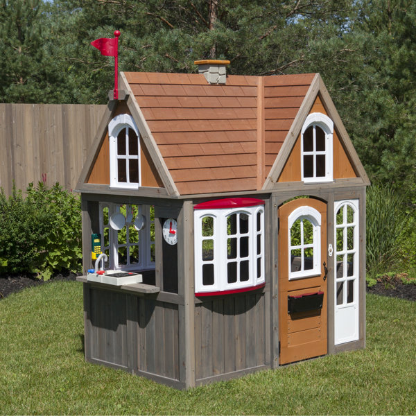 two storey wooden playhouse