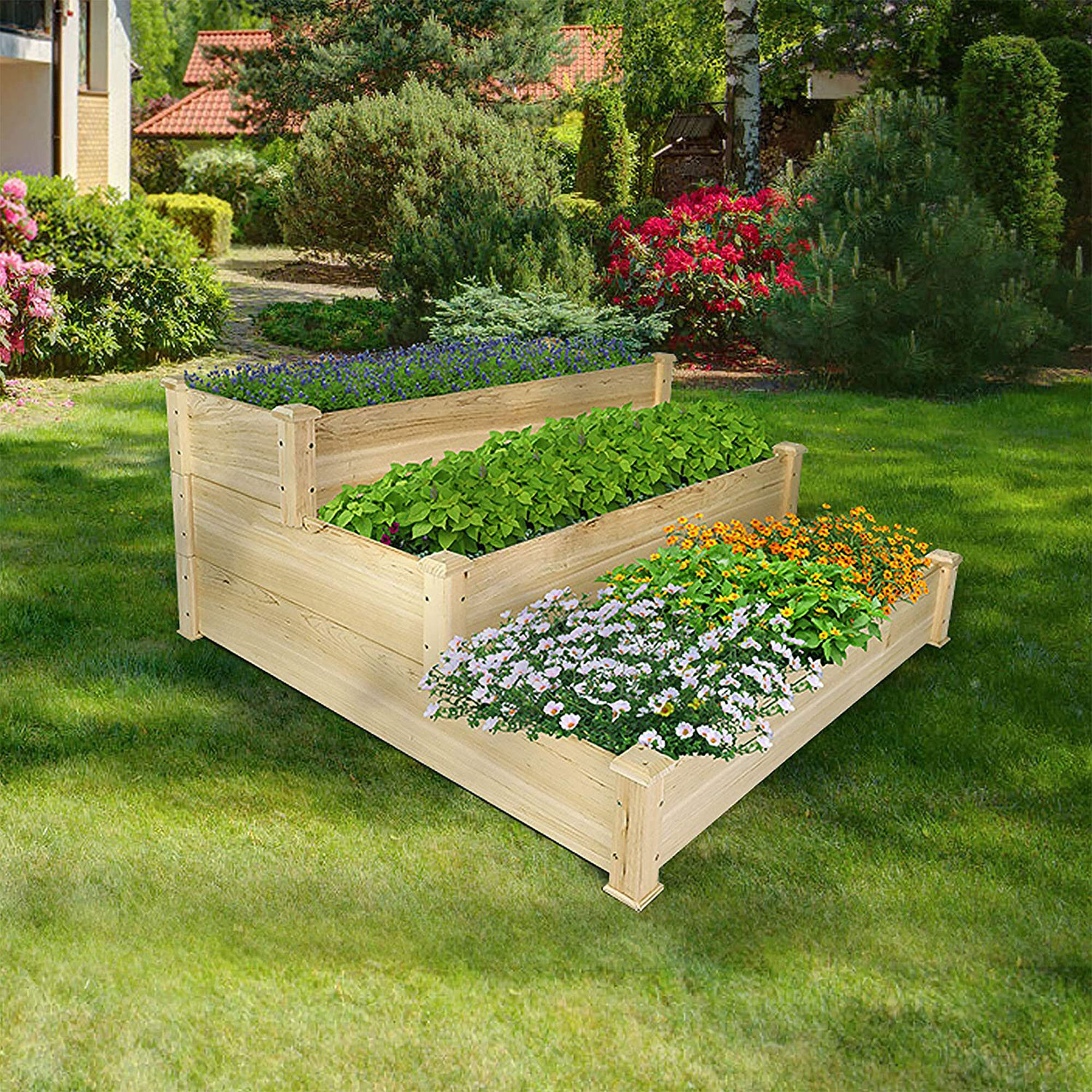 Arlmont & Co. Jeilany 4 ft x 4 ft Wood Raised Garden Bed | Wayfair