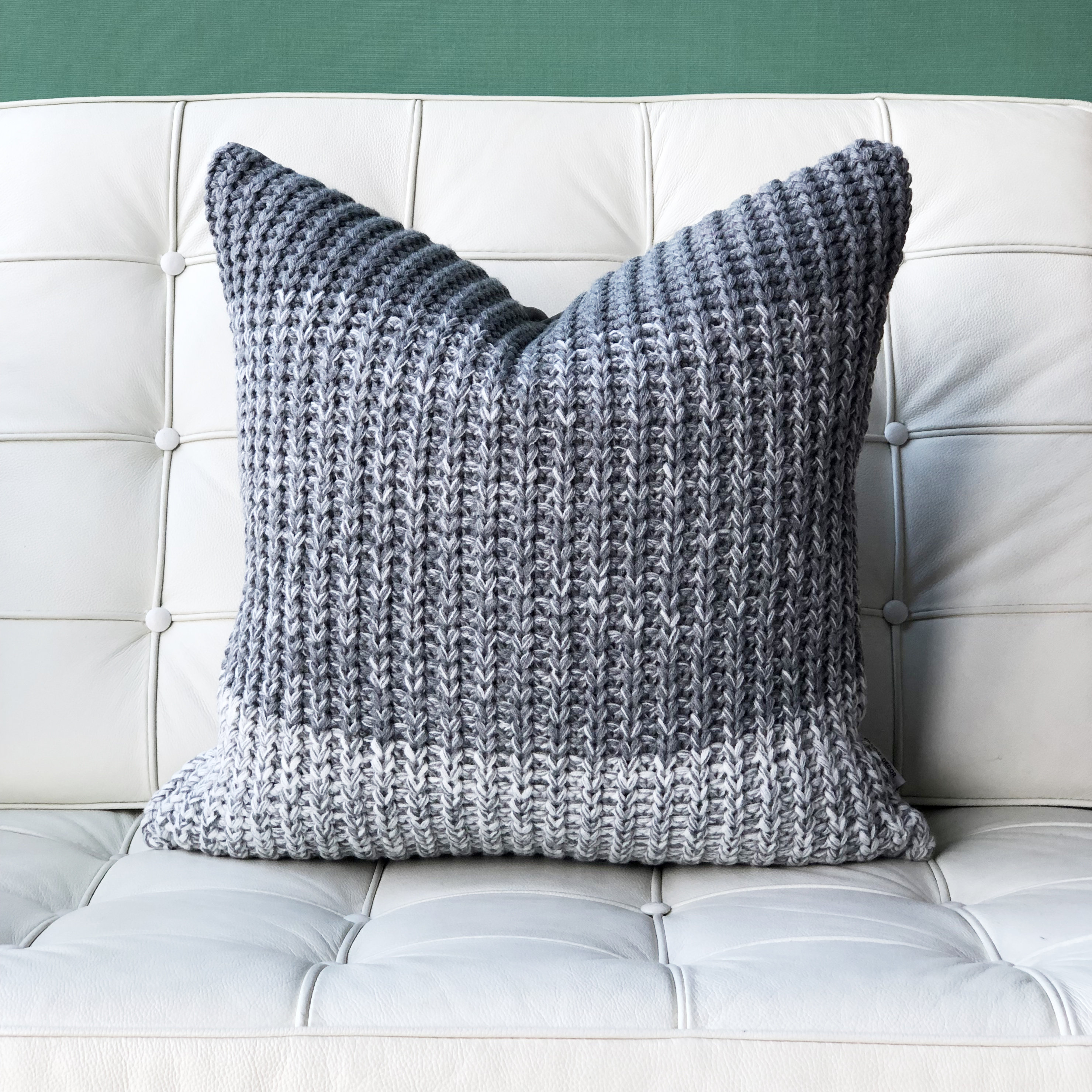 grey knit throw pillow