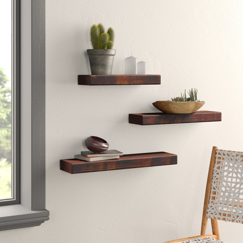 Mistana Abarca 3 Piece Pine Solid Wood Floating Shelf Reviews