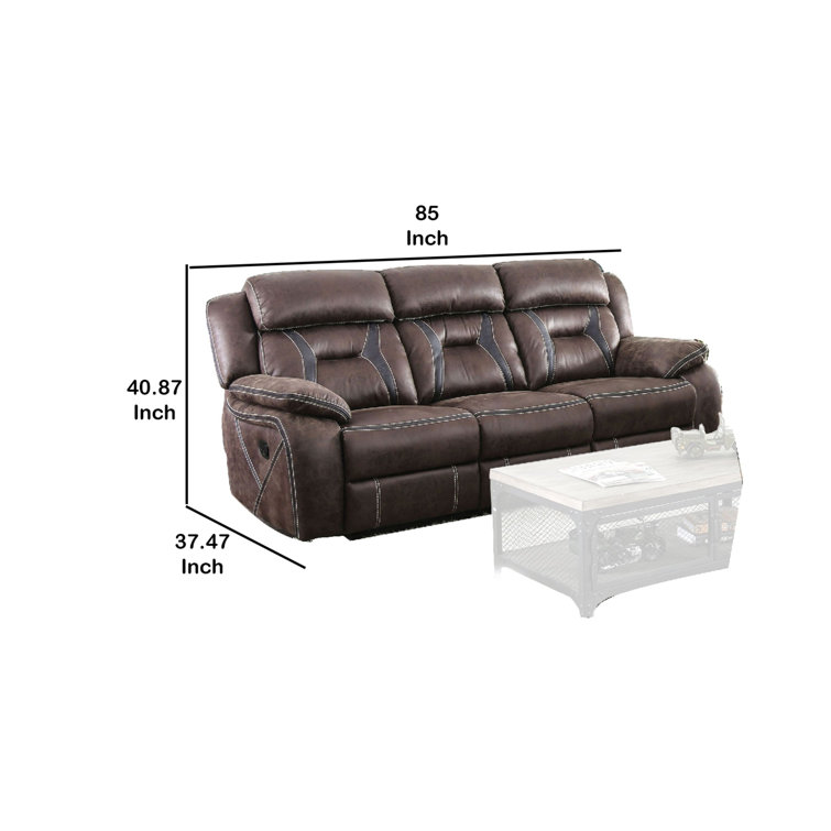 Red Barrel Studio® Brolin 85 Leather Match Pillow Top Arm Reclining Sofa | Wayfair Brolin 85 Leather Match Pillow Top Arm... 