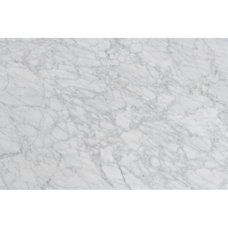 Ivy Bronx Hortencia Rectangular Italian Carrara White Marble End