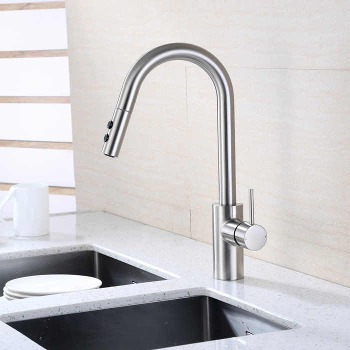 Contemporary Pull Down Single Handle Kitchen Faucet With Side Spray Contemporary Pull Down Single Handle Kitchen Faucet With Side Spray