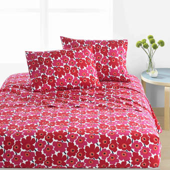 Pikkuinen Unikko 200 Thread Count Floral 100 Cotton Sheet Set Reviews Allmodern
