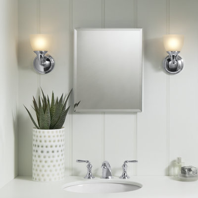 Derring Recessed Frameless Medicine Cabinet with 2 Adjustable Shelves and Interior Mirror