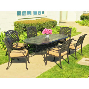 Go to store & view more images Beadle Oval Sesame 7 Piece Dining Set with Cushions by Darby Home Co
