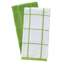 Design Imports SAGE GREEN NANTUCKET CHECK Cotton Dish Towels Set of 2 